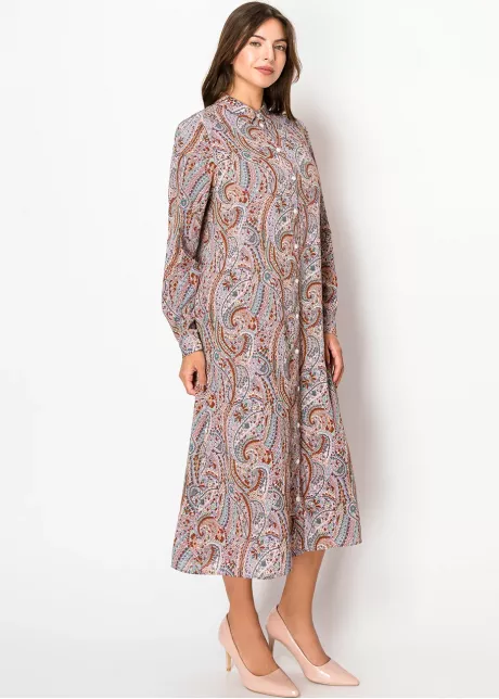 Amber & Rose Paisley Belted Shirt Dress