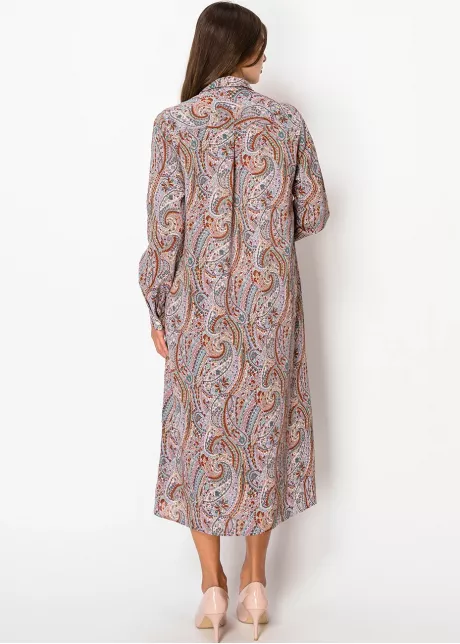 Amber & Rose Paisley Belted Shirt Dress