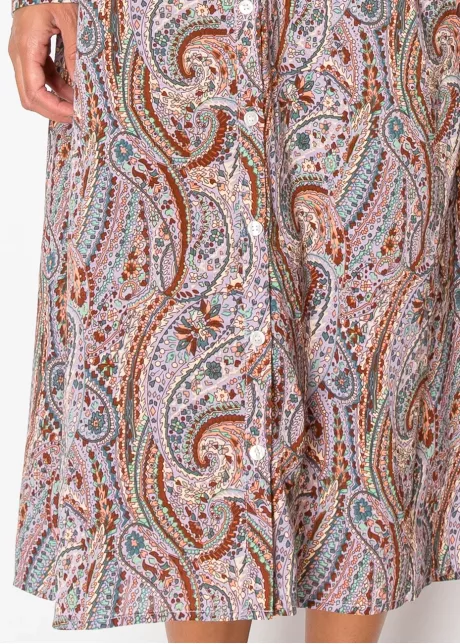Amber & Rose Paisley Belted Shirt Dress