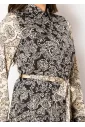 Beige & Black Paisley Elegant Dress