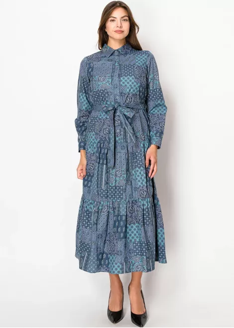 Classic Patchwork Blue Shirtdress Classic Patchwork Blue Shirtdress
