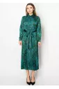 Verdant Paisley Pleated Dress