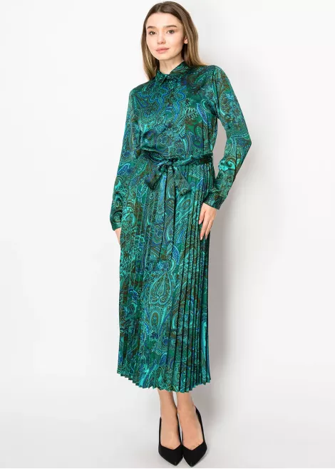 Verdant Paisley Pleated Dress Verdant Paisley Pleated Dress