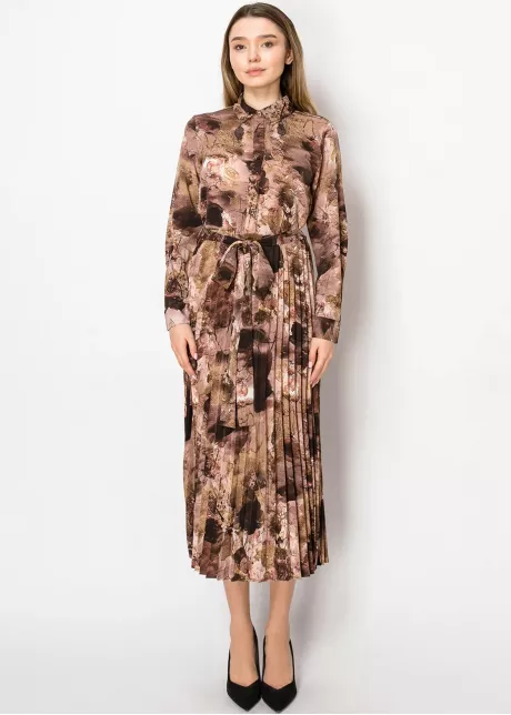Rosewood Pleated Midi Dress
