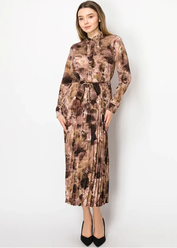 Rosewood Pleated Midi Dress
