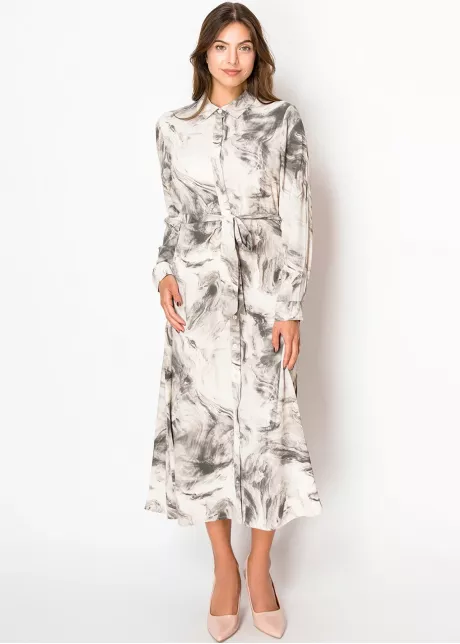 Black & White Marble Shirt Dress