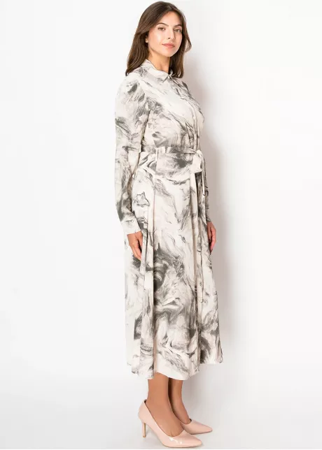 Black & White Marble Shirt Dress