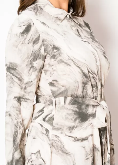 Black & White Marble Shirt Dress