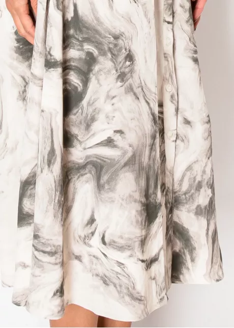 Black & White Marble Shirt Dress