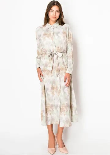 Lavender Sage Belted Dress