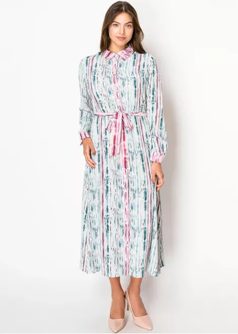 Blushed Rain Buttoned Belted Dress Blushed Rain Buttoned Belted Dress