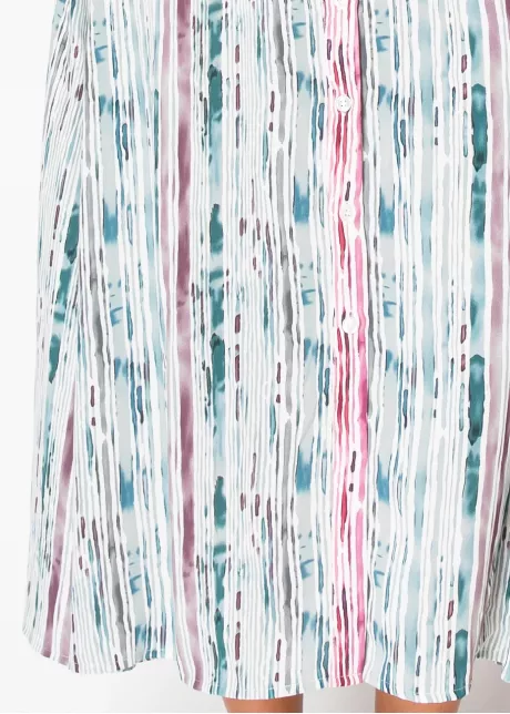 Blushed Rain Buttoned Belted Dress