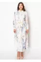 Soft Cloud Watercolor Shirt Dress