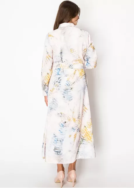 Soft Cloud Watercolor Shirt Dress