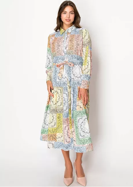Multi-Hue Patchwork Dress