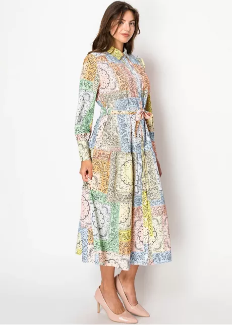 Multi-Hue Patchwork Dress
