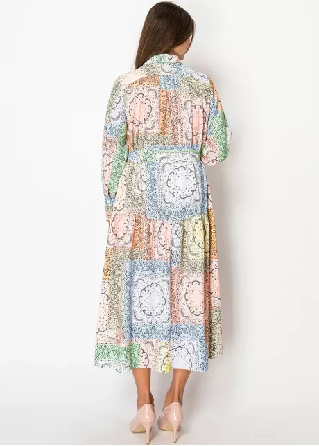 Multi-Hue Patchwork Dress