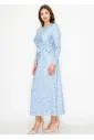 Sky Dot Tie-Waist Dress