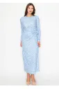 Sky Dot Tie-Waist Dress