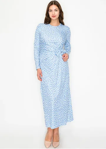 Sky Dot Tie-Waist Dress