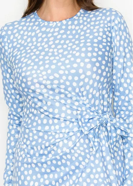 Sky Dot Tie-Waist Dress