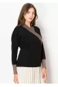 Elegant Black Sweater with Wrap V-Neckline