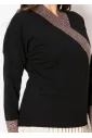 Elegant Black Sweater with Wrap V-Neckline