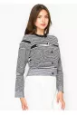 Black and White Graphic Cardigan