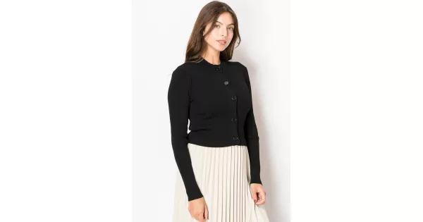 andmary Lia ribbon cardigan ブラック Big Ribbon Point Cardigan - Black – Fairliar USA