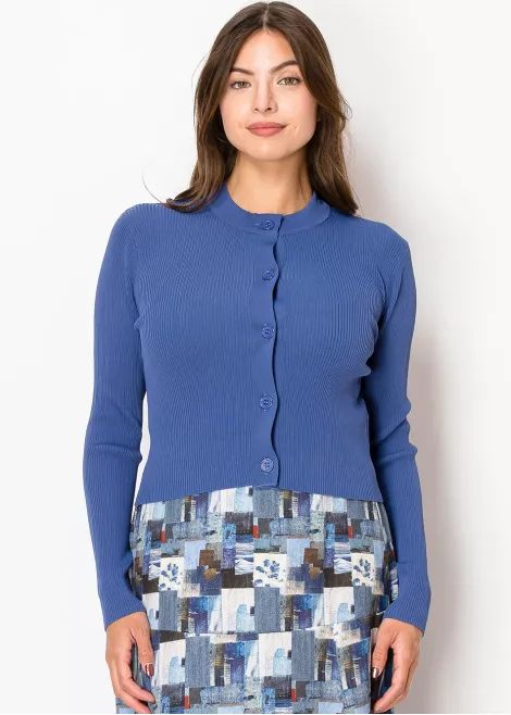 Sapphire Ribbed Button-Up Cardigan Sapphire Ribbed Button-Up Cardigan