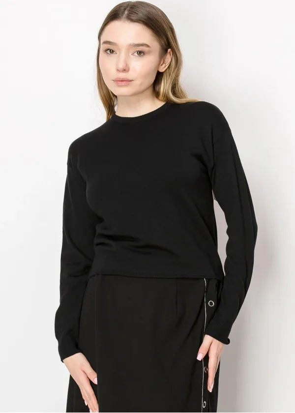 Classic Black Knit Pullover