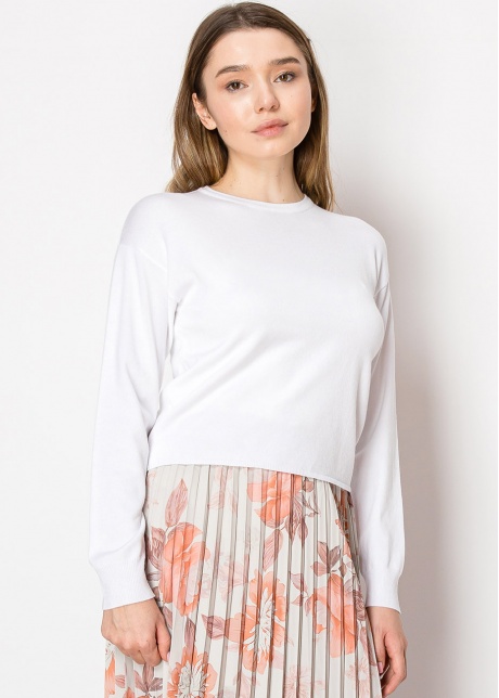 Simple White Crewneck Sweater