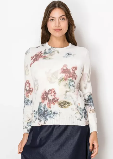 Off-White & Floral Harmony Sweater Off-White & Floral Harmony Sweater