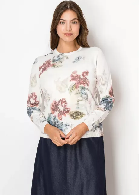 Off-White & Floral Harmony Sweater