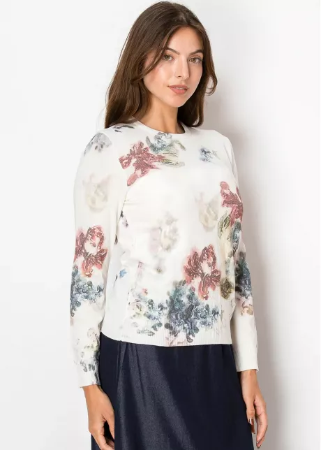 Off-White & Floral Harmony Sweater