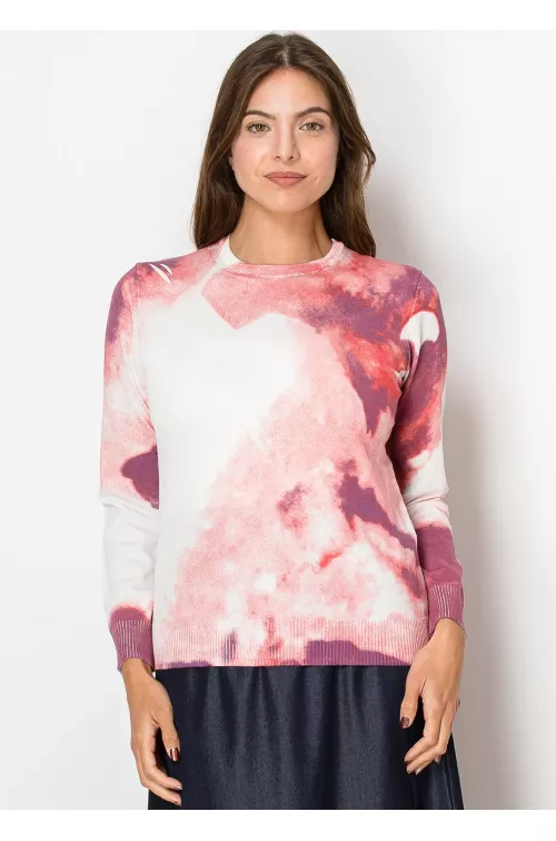 Pink Sunset Tie-Dye Sweater