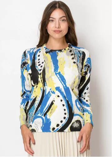 Blue & Yellow Abstract Sweater Blue & Yellow Abstract Sweater