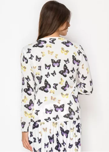 rurumu: ルルムウ butterfly JQ knit T white rurumu: ルルムウ butterfly JQ knit T white