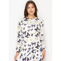 Soft White Knit Butterfly Sweater