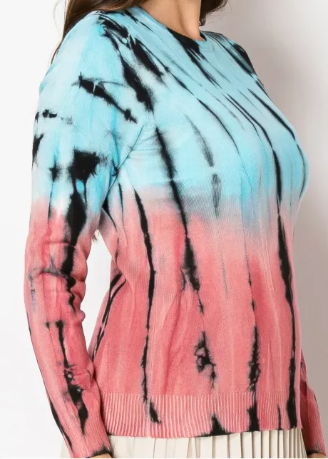Pastel Tie-Dye Knit Pullover