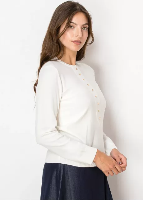 Golden Accent Ivory Knit Sweater