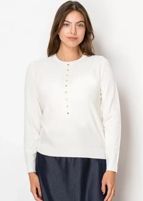 Golden Accent Ivory Knit Sweater Golden Accent Ivory Knit Sweater