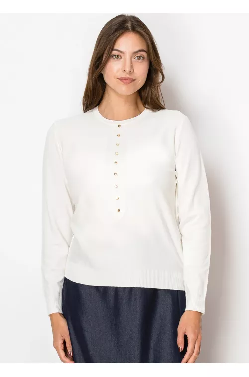 Golden Accent Ivory Knit Sweater