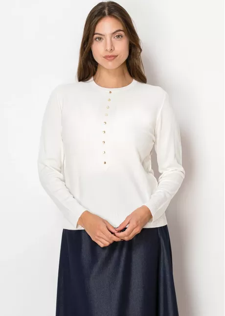 Golden Accent Ivory Knit Sweater