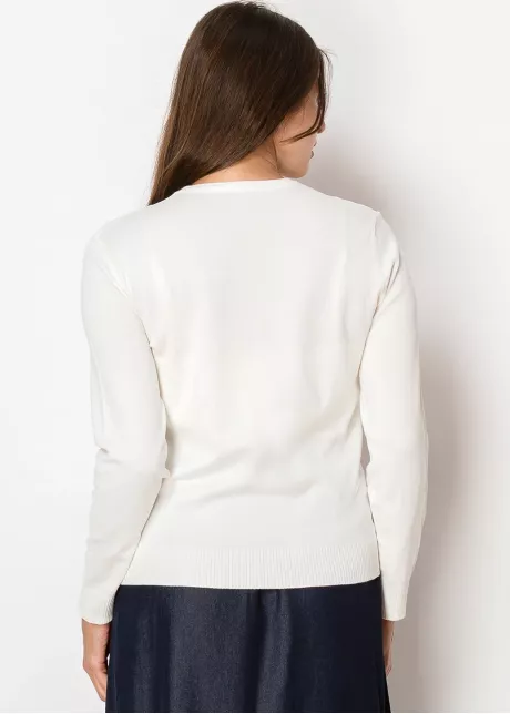 Golden Accent Ivory Knit Sweater