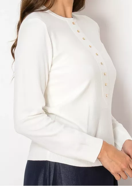 Golden Accent Ivory Knit Sweater