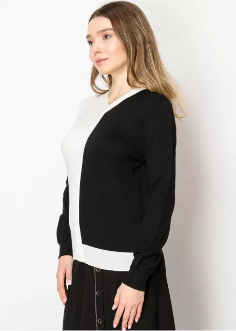 Two-Tone Contrast Panel Sweater