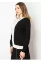 Two-Tone Contrast Panel Sweater