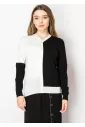 Two-Tone Contrast Panel Sweater