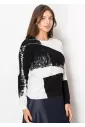 Abstract Black and White Sweater